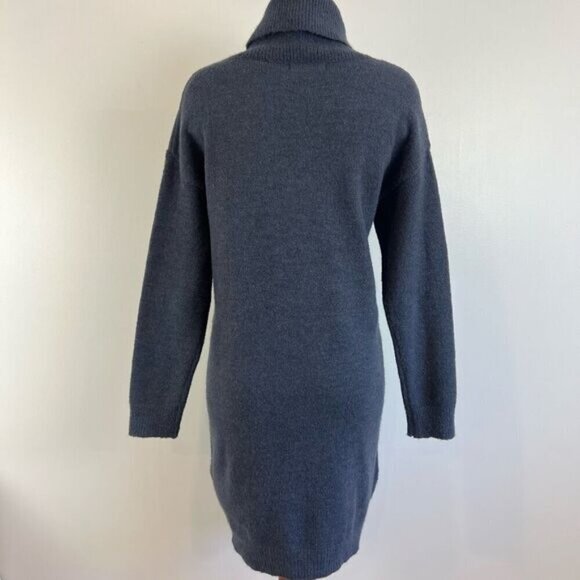 Rose Maternite S Blue Maternity Wool Blend Sweater Dress Pregnancy Turtleneck - Picture 4 of 11
